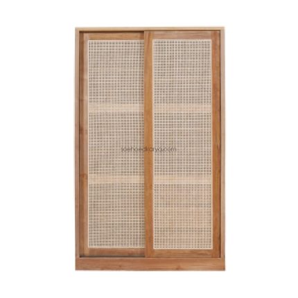Teak Wood and Rattan Wardrobe WDB - 04